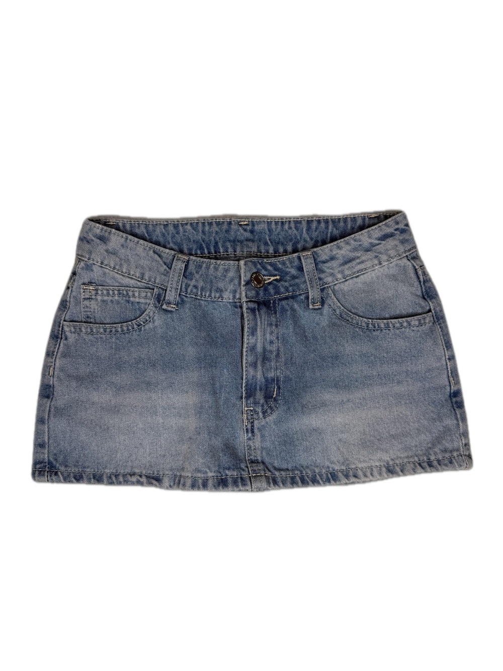 Light Wash Denim Mini Skirt - Size petite XS